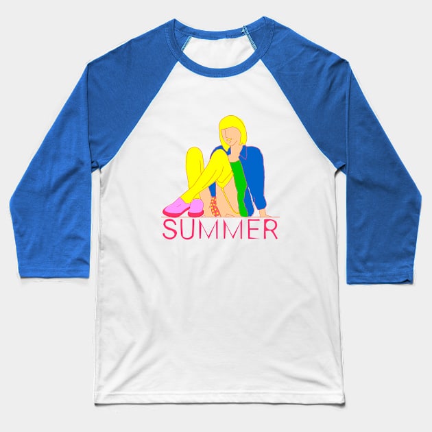 Summer girl Baseball T-Shirt by norteco